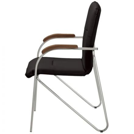 Конференц-кресло 0MX_UA_EChair SAMBA Chrome к/з черный/орех (V-4 1.031) Конференц-кресло 0MX_UA_EChair SAMBA Chrome к/з черный/орех (V-4 1.031)