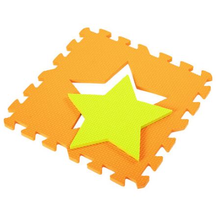 Коврик-пазл напольный 0,9х0,9 м, мягкий, "Фигуры", 9 частей 30х30 см, толщина 1 см, ЮНЛАНДИЯ, 664664