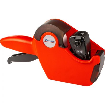 Этикет-пистолет Pronto H8 однострочный (прямоугольная лента, 8 символов, 21x12 мм) Этикет-пистолет Pronto H8 однострочный (прямоугольная лента, 8 символов, 21x12 мм)