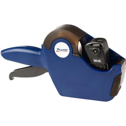 Этикет-пистолет Pronto H8 однострочный (прямоугольная лента, 8 символов, 21x12 мм) Этикет-пистолет Pronto H8 однострочный (прямоугольная лента, 8 символов, 21x12 мм)