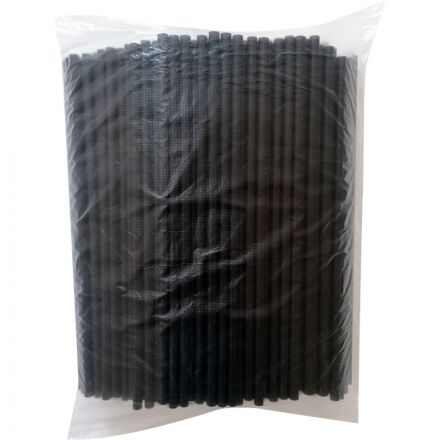 Трубочки для коктейлей 240 мм, d8 мм, черн. пласт. прямые 250 шт/уп Трубочки для коктейлей 240 мм, d8 мм, черн. пласт. прямые 250 шт/уп