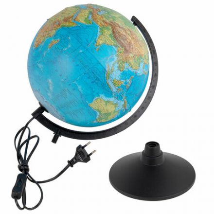 Глобус физический / политический Globen "Классик", 32 см, с подсветкой, рельефный, К013200223 Глобус физический / политический Globen "Классик", 32 см, с подсветкой, рельефный, К013200223