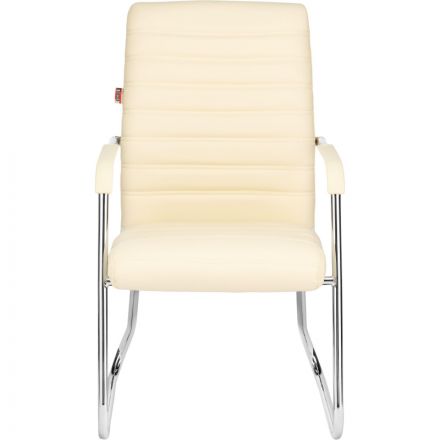 Конференц-кресло BN_TQ_Echair-806 VPU кожзам бежевый, хром