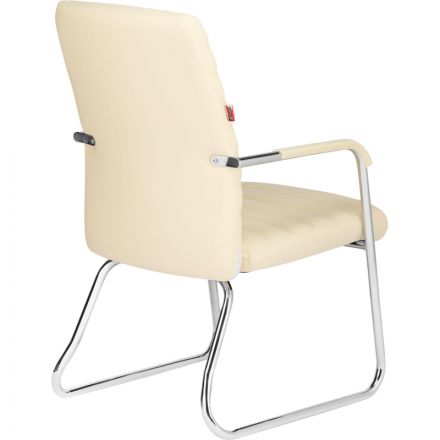 Конференц-кресло BN_TQ_Echair-806 VPU кожзам бежевый, хром