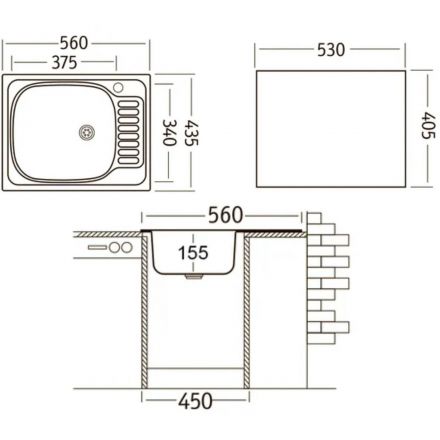Мойка врезная Юкинокс Классика CLM560.435---5K 1R Мойка врезная Юкинокс Классика CLM560.435---5K 1R
