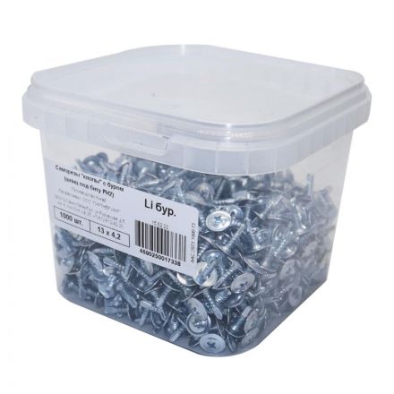 Саморезы ШСММ ПАРТНЕР 4,2х13 с буром (1000 шт/уп) ведро (ФАС 2973 1000 73) Саморезы ШСММ ПАРТНЕР 4,2х13 с буром (1000 шт/уп) ведро (ФАС 2973 1000 73)