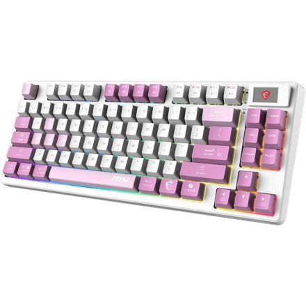 Клавиатура MSI Forge GK600 механич. бел/фиол USB беспр. BT/Radio Multimedia