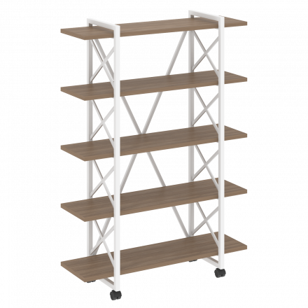 Loft Стеллаж на колесных опорах-5 полок VR.L-MST.K-5.8V Дуб аризона/Белый металл 1200*400*1704 Loft Стеллаж на колесных опорах-5 полок VR.L-MST.K-5.8V Дуб аризона/Белый металл 1200*400*1704
