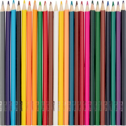 Карандаши цветные 24цв/наб, 3-гранные Комус Класс Максики классические