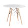 Стол обеденный BRABIX "Eames T-01", круглый диаметр 80 см, опоры дерево, пластик белый, 532633