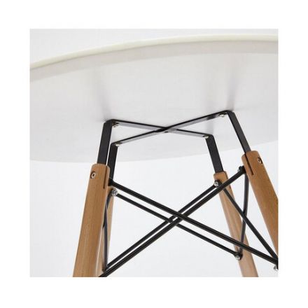 Стол обеденный BRABIX "Eames T-01", круглый, диаметр 80 см, опоры дерево, белый, 532633 Стол обеденный BRABIX "Eames T-01", круглый, диаметр 80 см, опоры дерево, белый, 532633