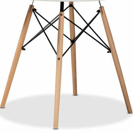 Стол обеденный BRABIX "Eames T-01", круглый, диаметр 80 см, опоры дерево, белый, 532633 Стол обеденный BRABIX "Eames T-01", круглый, диаметр 80 см, опоры дерево, белый, 532633