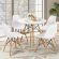 Стол обеденный BRABIX "Eames T-01", круглый, диаметр 80 см, опоры дерево, белый, 532633
