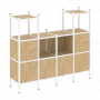 Loft Прямой стеллаж наборный VR.L-14 Тиквуд светлый/Белый металл 1694*446*1458