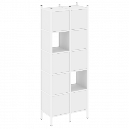 Loft Прямой стеллаж наборный VR.L-05 Белый бриллиант/Белый металл 862*446*1869 Loft Прямой стеллаж наборный VR.L-05 Белый бриллиант/Белый металл 862*446*1869