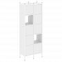 Loft Прямой стеллаж наборный VR.L-05 Белый бриллиант/Белый металл 862*446*1869