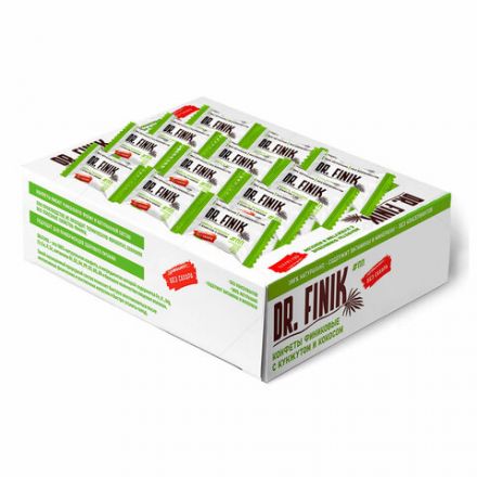 Конфеты финиковые DR.FINIK с кокосом и кунжутом, без сахара, 450 г, картонная коробка Конфеты финиковые DR.FINIK с кокосом и кунжутом, без сахара, 450 г, картонная коробка