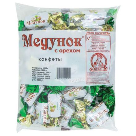 Конфеты шоколадные СЛАВЯНКА "Медунок" с орехом и мягкой карамелью, 1000 г, пакет, 20538 Конфеты шоколадные СЛАВЯНКА "Медунок" с орехом и мягкой карамелью, 1000 г, пакет, 20538