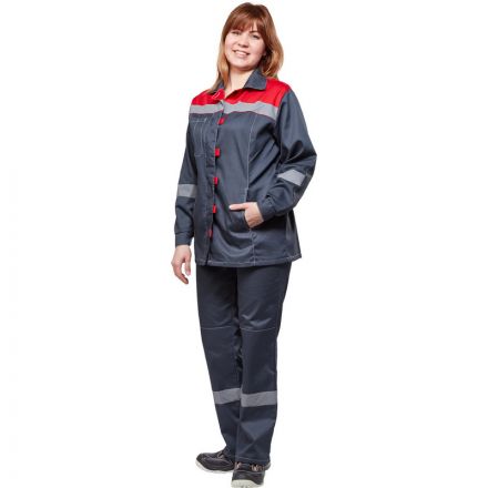 Костюм рабочий летний жен. л20-КБР сер/красн (р.52-54) 170-176 (Арсенал-СП) Костюм рабочий летний жен. л20-КБР сер/красн (р.52-54) 170-176 (Арсенал-СП)