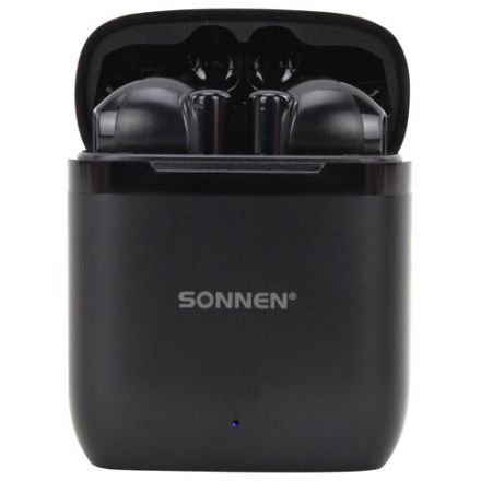 Наушники беспроводные TWS вкладыши с микрофоном, SONNEN EP-BH10B, Bluetooth 5.3, черные, 514122 Наушники беспроводные TWS вкладыши с микрофоном, SONNEN EP-BH10B, Bluetooth 5.3, черные, 514122