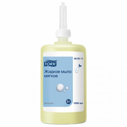 Картридж с жидким мылом одноразовый TORK (Система S1) Advanced, 1 л, мягкое, 420511 Картридж с жидким мылом одноразовый TORK (Система S1) Advanced, 1 л, мягкое, 420511