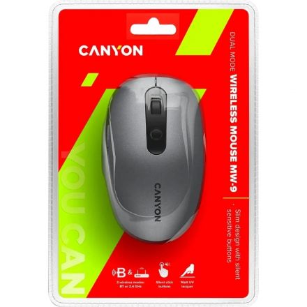 Мышь компьютерная CANYON беспров. MW-9 серый (CNS-CMSW09DG) Мышь компьютерная CANYON беспров. MW-9 серый (CNS-CMSW09DG)