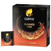 Чай CURTIS "Summer Vibe", черный с мятой и ароматом цитрусовых, 100 пакетиков в конвертах по 1,7 г, 102558 Чай CURTIS "Summer Vibe", черный с мятой и ароматом цитрусовых, 100 пакетиков в конвертах по 1,7 г, 102558