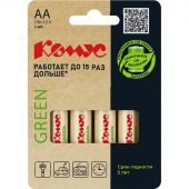 Батарейка Комус Green AA/LR6 4 шт/уп Батарейка Комус Green AA/LR6 4 шт/уп