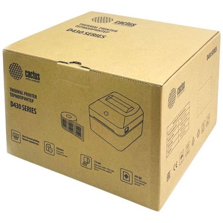 Этикет-принтер Cactus CS-TP-D430U 203dpi 160мм/с/USB для печ.этик. черный Этикет-принтер Cactus CS-TP-D430U 203dpi 160мм/с/USB для печ.этик. черный