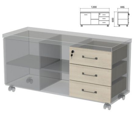 Ящики тумбы-креденции "Приоритет", КОМПЛЕКТ 3 шт., кронберг, К-927, К-927 кронберг Ящики тумбы-креденции "Приоритет", КОМПЛЕКТ 3 шт., кронберг, К-927, К-927 кронберг