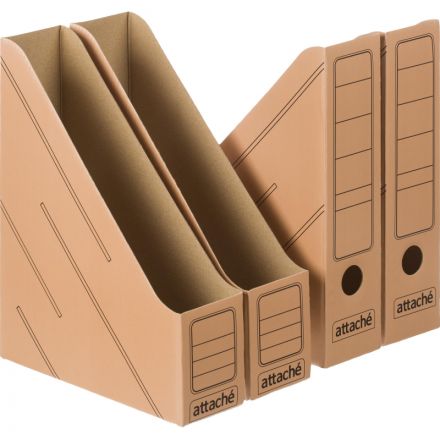 Вертикальный накопитель Attache картонный бурый ширина 75мм (4 штуки в упаковке)