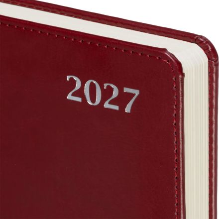 Ежедневник датированный 2027 Attache АГЕНДА А5 168л 138x213 под кожу бордов