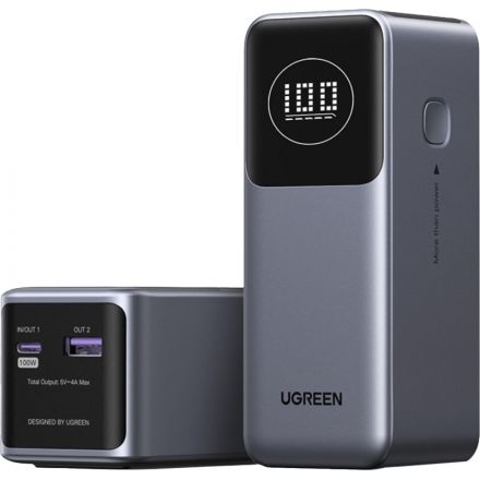 Внешний аккумулятор UGREEN PB724 (35526B)12000mAh 100W Quick Charging серый Внешний аккумулятор UGREEN PB724 (35526B)12000mAh 100W Quick Charging серый