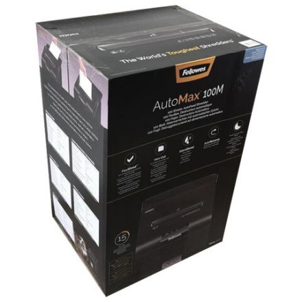 Уничтожитель (шредер) FELLOWES AUTOMAX 100M, 4 уровень секретности, фрагменты 4х10 мм, 100 листов, корзина 23 литра, FS-462, FS-46292 Уничтожитель (шредер) FELLOWES AUTOMAX 100M, 4 уровень секретности, фрагменты 4х10 мм, 100 листов, корзина 23 литра, FS-462, FS-46292