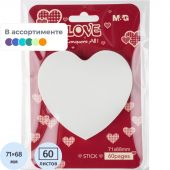 Стикеры фигурные с клеевым краем M&G Heart 71х68 мм, 60 л, цвет в ассорт Стикеры фигурные с клеевым краем M&G Heart 71х68 мм, 60 л, цвет в ассорт