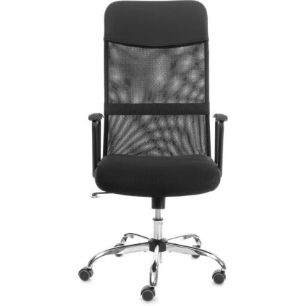 Кресло ТЧ Комус Мебель Easy Chair 619, сетка/экокожа, черный, хром Кресло ТЧ Комус Мебель Easy Chair 619, сетка/экокожа, черный, хром