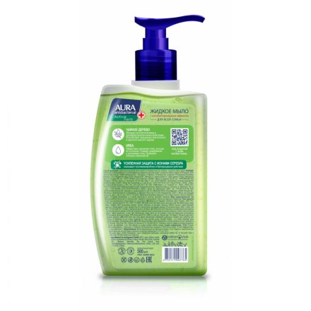 Мыло жидкое AURA Antibacterial Active антибак Чайное дерево флак/доз 0,5л Мыло жидкое AURA Antibacterial Active антибак Чайное дерево флак/доз 0,5л