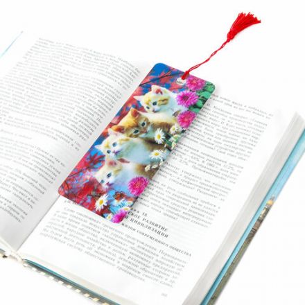 Закладка для книг с линейкой 3D ОБЪЕМНАЯ BRAUBERG, "Котята", с декоративным шнурком-завязкой, 125762 Закладка для книг с линейкой 3D ОБЪЕМНАЯ BRAUBERG, "Котята", с декоративным шнурком-завязкой, 125762