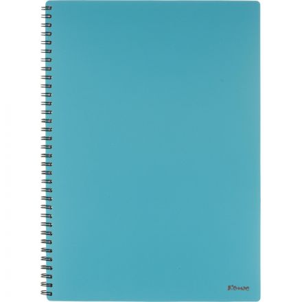Бизнес-тетрадь Комус А5 100л, кл., обл пластик, спираль,голубая  Classic