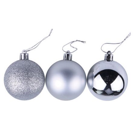 Шары ёлочные 6 шт., 8 см, "Trio", пластик, СЕРЕБРИСТЫЕ (глянец, матовый, глиттер), ЗОЛОТАЯ СКАЗКА, 590876 Шары ёлочные 6 шт., 8 см, "Trio", пластик, СЕРЕБРИСТЫЕ (глянец, матовый, глиттер), ЗОЛОТАЯ СКАЗКА, 590876