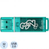 Флеш-память Smartbuy Glossy, 32Gb, USB 2.0, зел, SB32GBGS-G Флеш-память Smartbuy Glossy, 32Gb, USB 2.0, зел, SB32GBGS-G