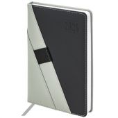 Ежедневник датированный 2026, А5, 138х213 мм, BRAUBERG "Swirl", под кожу, держатель для ручки, серый, 117482 Ежедневник датированный 2026, А5, 138х213 мм, BRAUBERG "Swirl", под кожу, держатель для ручки, серый, 117482