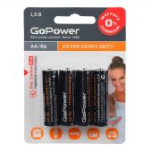 Батарейка GoPower R6 AA 4шт/бл Heavy Duty 1.5V (4/48/576) Батарейка GoPower R6 AA 4шт/бл Heavy Duty 1.5V (4/48/576)