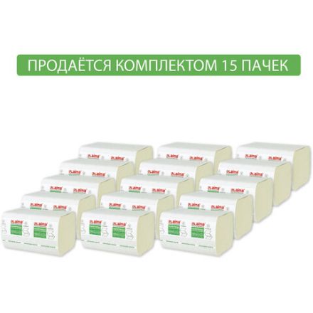 Полотенца бумажные 200 шт., LAIMA (H3) ADVANCED WHITE, 2-слойные, белые, КОМПЛЕКТ 15 пачек, 23х20,5, V-сложение, 111341