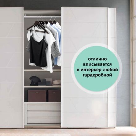 Вешалки-плечики с антискользящими накладками, КОМПЛЕКТ 3 штуки, размер 48-50, дерево, BRABIX, 607476