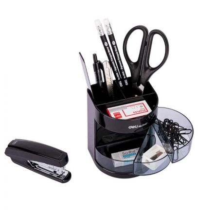 Набор настольный Deli E38253 12 предметов черный Набор настольный Deli E38253 12 предметов черный