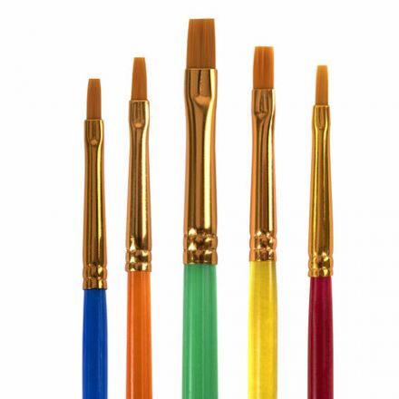 Кисти СИНТЕТИКА набор 5 шт. (плоские № 1, 2, 3, 4, 5), пакет с европодвесом, ЮНЛАНДИЯ, 201077 Кисти СИНТЕТИКА набор 5 шт. (плоские № 1, 2, 3, 4, 5), пакет с европодвесом, ЮНЛАНДИЯ, 201077