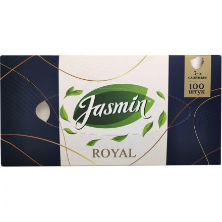 Салфетки косметические Jasmin Royal 3-слойные (100 штук в упаковке) Салфетки косметические Jasmin Royal 3-слойные (100 штук в упаковке)