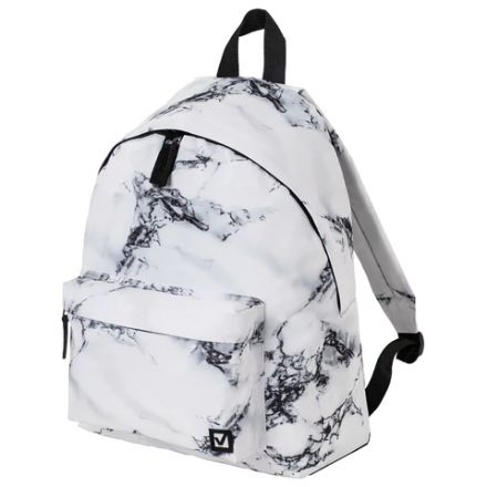 Рюкзак BRAUBERG СИТИ-ФОРМАТ универсальный, "White marble", бело-черный, 41х32х14 см, 229886 Рюкзак BRAUBERG СИТИ-ФОРМАТ универсальный, "White marble", бело-черный, 41х32х14 см, 229886