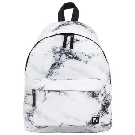 Рюкзак BRAUBERG СИТИ-ФОРМАТ универсальный, "White marble", бело-черный, 41х32х14 см, 229886 Рюкзак BRAUBERG СИТИ-ФОРМАТ универсальный, "White marble", бело-черный, 41х32х14 см, 229886